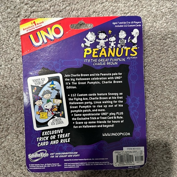 Vintage UNO PEANUTS Special ED '2006 Game”It’s The Great Pumpkin Charlie Brown” - Picture 2 of 3